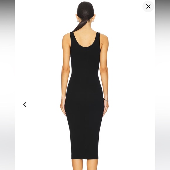 Enza Costa Silk Knit Tank Midi Dress In Black S - Picture 2 of 7